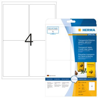 Herma 8019 öntapadós víztiszta átlátszó etikett címke