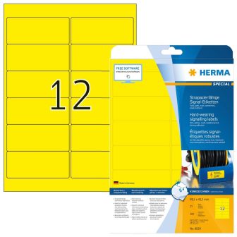 Herma 8029 öntapadós sárga időjárásálló címke