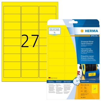 Herma 8031 öntapadós sárga időjárásálló címke