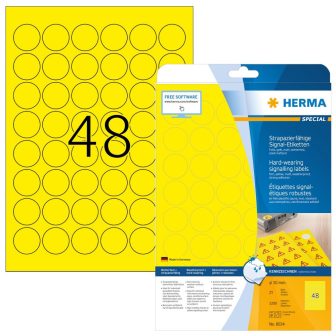 Herma 8034 öntapadós sárga időjárásálló címke