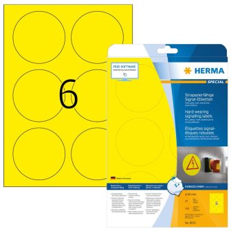 Herma 8035 öntapadós sárga időjárásálló címke