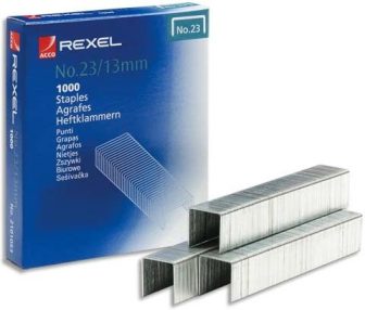 Rexel No. 23, Type 23/13 tűzőkapocs - kiszerelés: 1000 darab tűzőkapocs / doboz (Rexel 2101053)