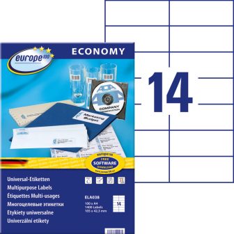 europe100 ELA038 nyomtatható öntapadós etikett címke