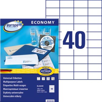 europe100 ELA049 nyomtatható öntapadós etikett címke